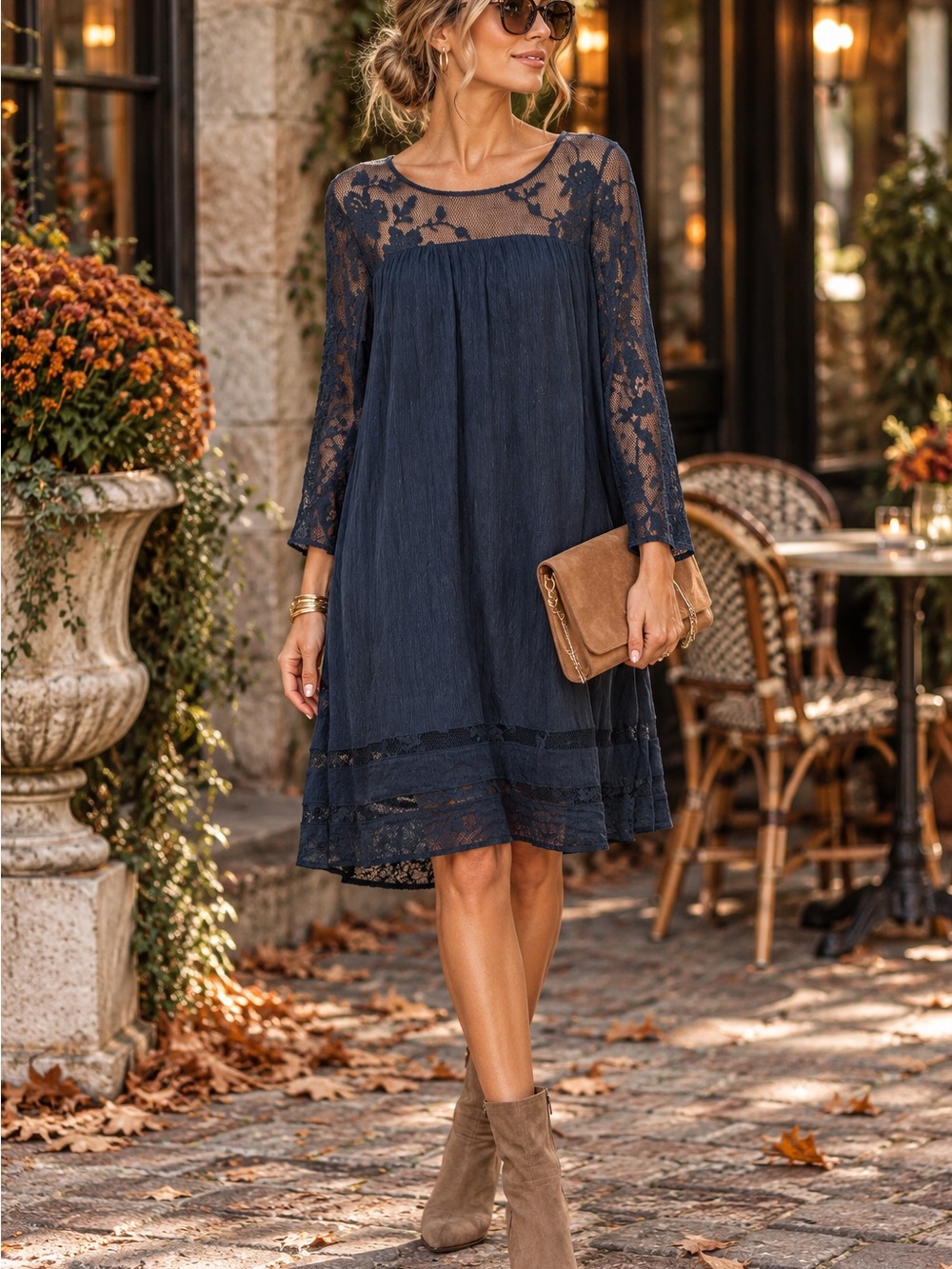 Sundance Boho mesh Sheer Sleeves Dress Size Medium